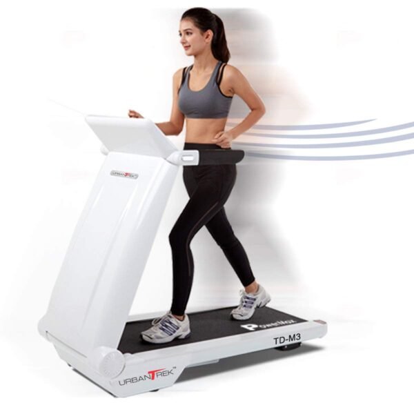 PowerMax Fitness Td-M3 (4Hp Peak) Pre-Installed Motorised Foldable Treadmill For Home Use|Max User Upto 100Kg,3 Lvl Manual Incline Treadmill,Top Speed 16 Km/Hr,Pre-Set Programs,Led Display,Usb,White - Image 2