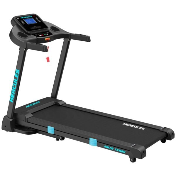 Hercules Fitness TXM20 Motorized Treadmill Machine for Home Workout | Bluetooth Speaker | Anti Slip Side Rail|Heart Rate |Foldable struture | Manual Incline for Home Workout