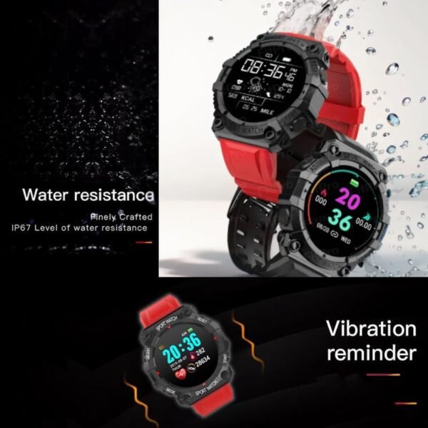 Drumstone (Diwali Special𝟏𝟓 Years Warranty FD68 Smart Fitness Band – Multi-Function Tracker for Heart Rate, Sleep, and Activity Monitoring Ages – Works with iOS & Android – Red - Image 2