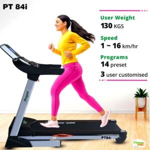 FitnessOne Propel Premium Treadmill PT 84i – 4.5 HP Peak DC Motor auto incline for Home 14 Programs,User weight 130kgs, Easy Foldable,LCD Display,MP3,Speakers,Transportation Wheels, Installation video