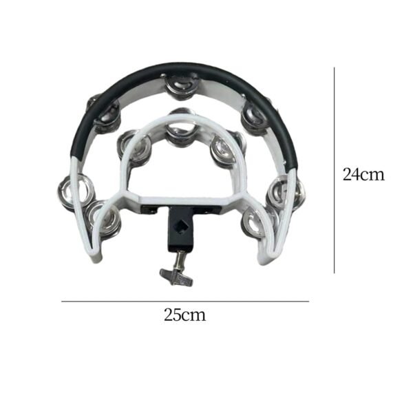 Enakshi Double Row Tambourine Mountable Cymbal Hi Hat Tambourine for KTV Kids Adults white - Image 9