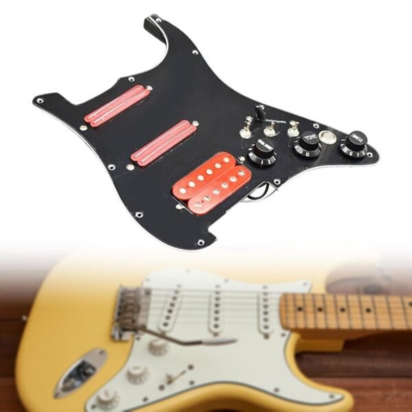 Enakshi Guitar Pickguard Right Electric Guitar Pickguard Pickup for Electric Guitars Black and red - Image 7
