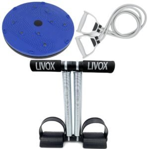 LIVOX Acupressure Tummy Twister Abdominal Trimmer And Double Spring Tummy Trimmer Ab exerciser With Dual Toning Resistance Tube Band for Stretching, Full Body Workout, Home Gym and Toning with Workout Chart for Men and Women
