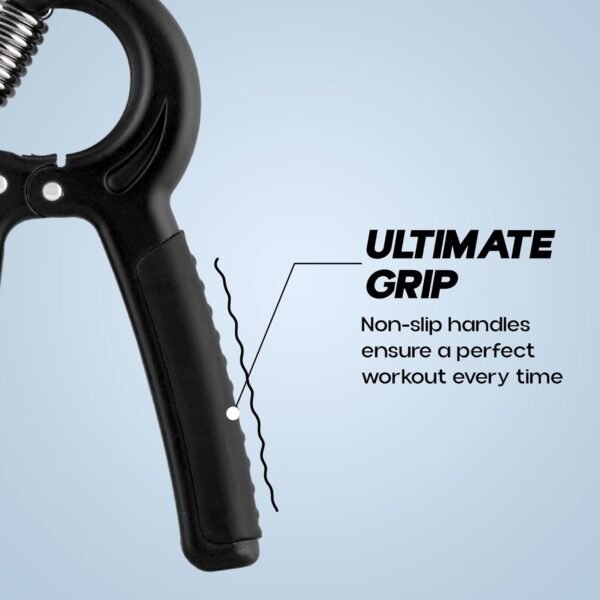 Konex Adjustable Hand Gripper Strengthener for Men & Women | Hand Exercise Equipment for Home and Gym Workouts (Without Counter, Black) - Image 5