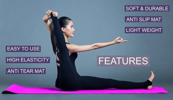 Curtain Craft Yoga Mat for Men and Women Eco-Friendly Non-Slippery Extra Thick Easy Fold Fitness Exercise Mats with Anti-Slip For Home Gym Outdoor and Workout (Pink, 4mm) - Image 5
