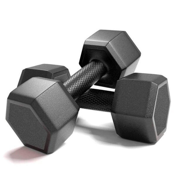 POWER FITNESS PVC HAX Dumbbell Imported Vinyl Coated Cement Integrated Dumbbells Grippy Weights All-Purpose Color Coded Dumbbell for Strength Training (Pair) (2 KG 1X2=2 KG)