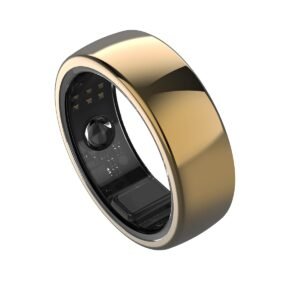 aaboRing, Health & Fitness Tracker Smart Ring, Advance Sleep Monitoring, Stress & Activity Tracking, Titanium, IP68 Waterproof (US Size No 6, Wireless – Glittering Gold)