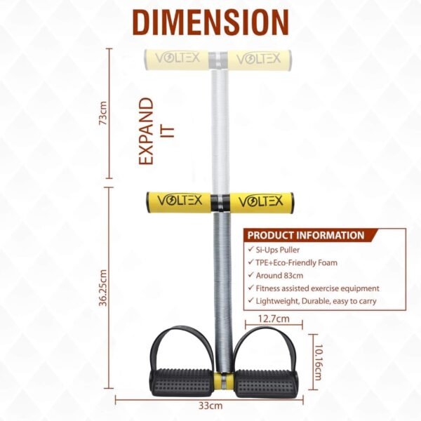 VOLTEX Yellow Single Tummy Trimmer with Spring Burn Off Calories & Tone Your Muscles Ab Exerciser - Image 3