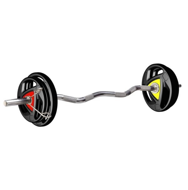 Amazon Brand - Symactive Professional Home Gym Set with Rubber-Coated Metal Plates, Rods, Gloves, Hand Grip & Skipping Rope, 20 kg, Combo 2 - Image 6