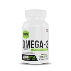 Muscle Nectar (MN) Omega 3 Fish Oil Double Strength 2000mg for Men & Women – Molecularly Distilled (1000mg EPA/DHA) (60 Soft gels)