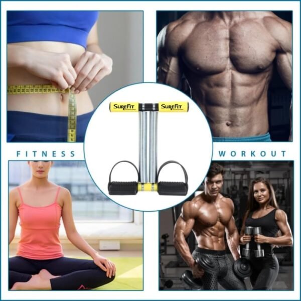SUREFIT Tummy Trimmer Double Spring With Resistance Band Combo Pack For Men & Women - Ab Exercise Equipment, Abdominal Workout For Home & Gym Use - Stomach, Abs, Belly Exercise - Image 9