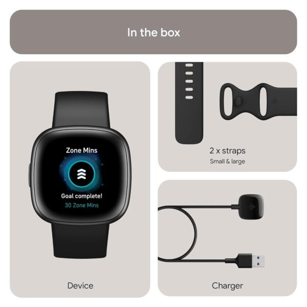 Fitbit Versa 4 Fitness Watch (Black/Graphite Aluminium) with 6-Month Premium Membership - Image 7