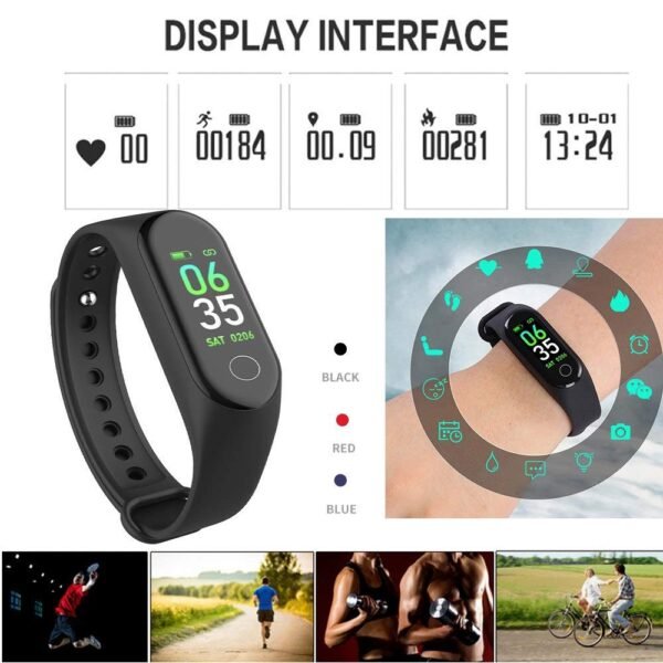 Exxelo (Special 10 Year Warranty) M3 Band Heart Rate Monitor OLED Display Bluetooth 4.0 Waterproof Sports Health Activity Fitness Tracker Silicone Smart Bracelet - Image 2