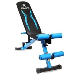 BULLAR, gym bench, bench for home gym, perfect gym bench for home workout, idol for bench press, and squat rack (Adjustable bench (blue))