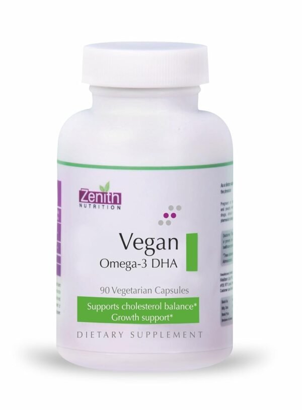Zenith Nutrition Vegan Omega 3 DHA, Supports Heart, Brain, Joints & Immune System- 90 Veg Capsules