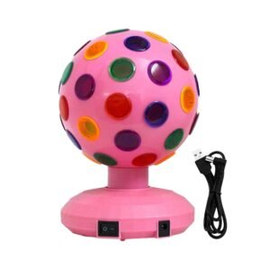 Enakshi Disco Ball Lamp Portable RGB LED Strobe Light for Stages Room Happy Birthday pink