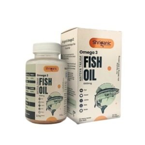 SHRIGANIC Salmon Fish Oil Omega 3 2000mg 2X Strength 60 Capsules- 360 mg EPA & 240 mg DHA for Heart, Joints, Skin, Brain & Eyes Health