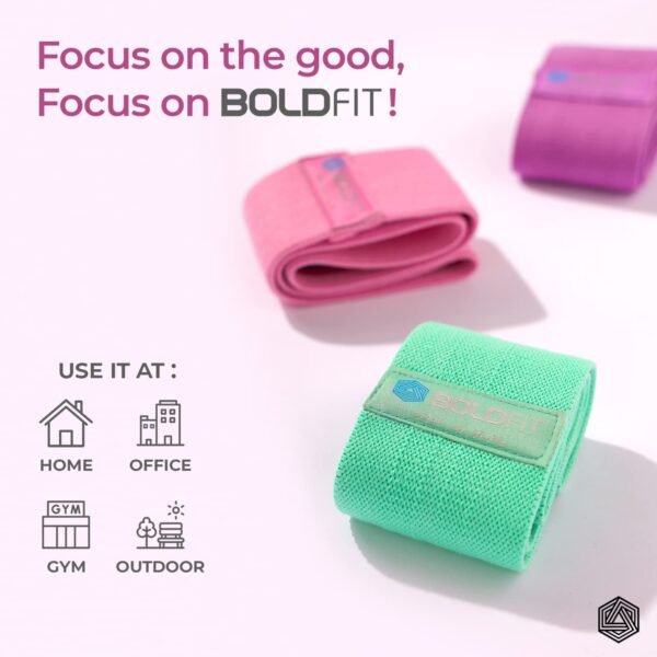 Boldfit Fabric Resistance Band - Loop Hip Band for Women & Men for Hip, Legs, Stretching, Toning Workout - Image 4