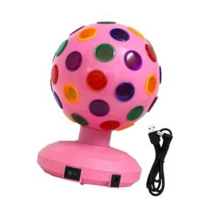 Enakshi Disco Ball Lamp Portable RGB LED Strobe Light for Stages Room Happy Birthday pink