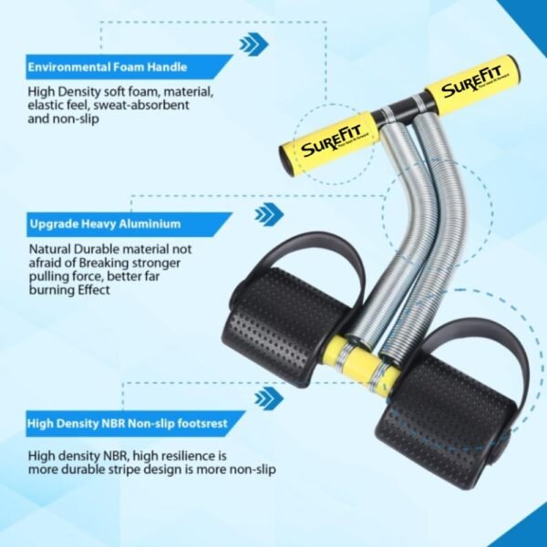 SUREFIT Tummy Trimmer Double Spring With Resistance Band Combo Pack For Men & Women - Ab Exercise Equipment, Abdominal Workout For Home & Gym Use - Stomach, Abs, Belly Exercise - Image 5