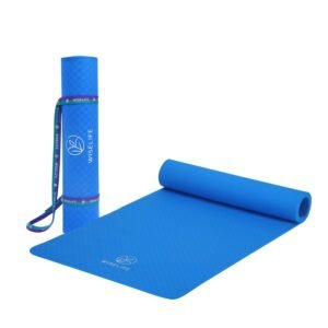 WiseLife Classic Yoga Mat + Sleek Yoga Strap for Men and Women | Extra Thick Extra Long Extra Wide Exercise floor mat for Gym, Workout, Home Fitness, Yoga and Pilates (6MM-Midnight Blue)