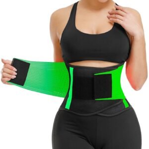 LEOPAX Waist Stomach Belt Shaper Fitness Belt Yoga Wrap Hot Belt Unisex Weight Loss Back Pain Gym Running Travel Tummy Workout Belt Green