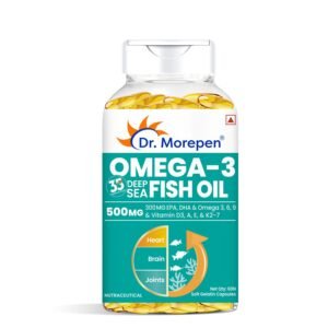 DR. MOREPEN Omega 3 Fish Oil with 300mg EPA & DHA | 500mg | High Potency Fish Oil 60 Softgels (Pack of 1)