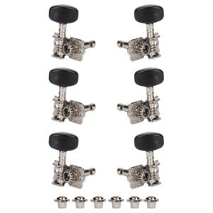 Enakshi 6Pcs String Tuning Pegs Machine Heads for Acoustic Guitars Parts Replacement Black Single Hole