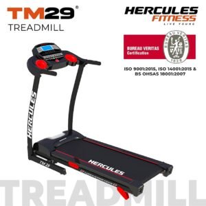 Hercules Fitness TM29 Digital Manual Incline Treadmill – Slim Folding Electric 2.5 HP Peak Automatic Foldable Motorized Running Indoor Treadmill for Home use