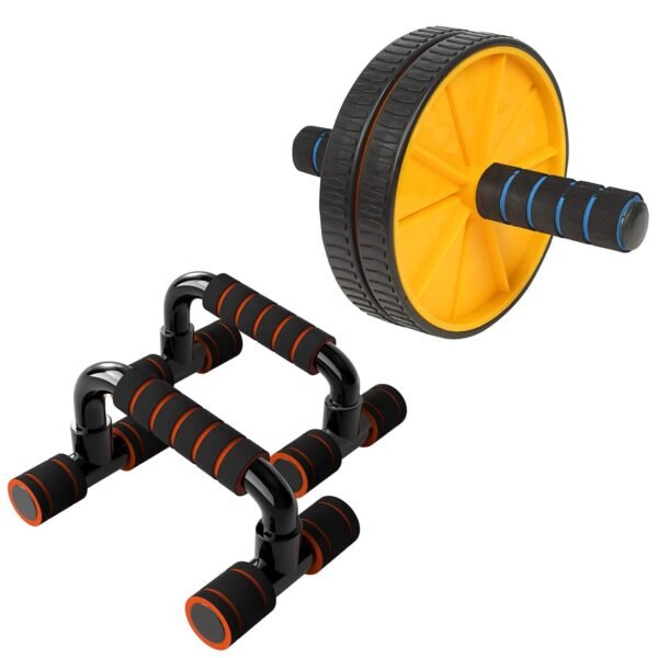 Wearslim® Professional Abdominal Wheel With Push Up Bar | Ab Roller With Workout Push-up Stands for Exercise Fitness Gym for Men & Women (Ab Roller Push Up Bar Combo)