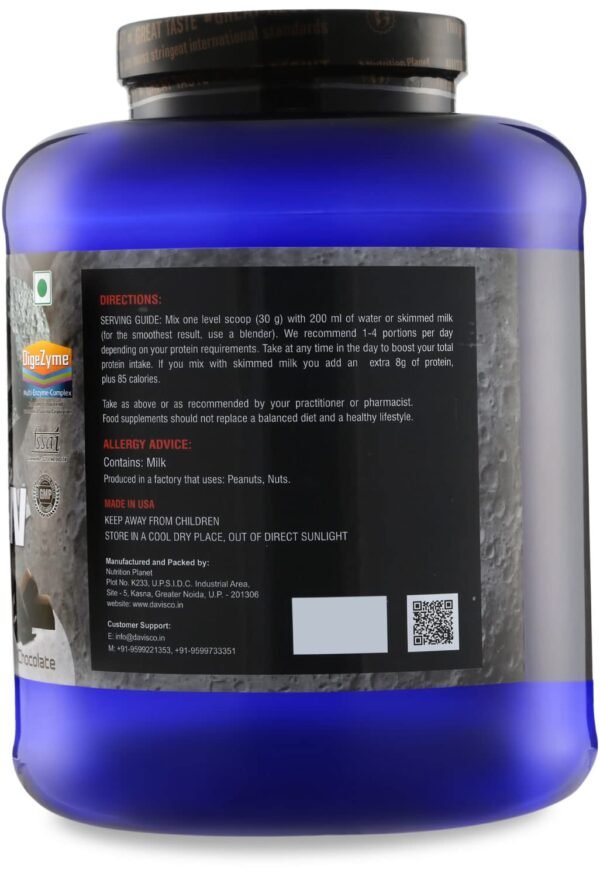 Nutrition Planet Davisco Whey Protein(With Added DigeZyme) for Pre/Post Workout Recovery (Chocolate - 4lb, 60 Servings) - Image 3