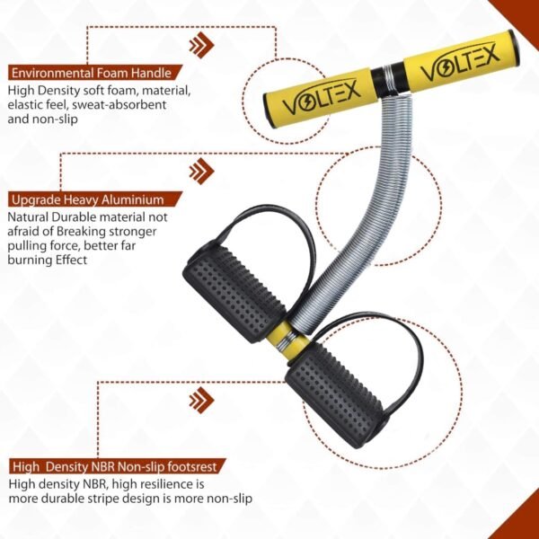 VOLTEX Yellow Single Tummy Trimmer with Spring Burn Off Calories & Tone Your Muscles Ab Exerciser - Image 2