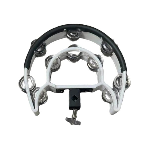Enakshi Double Row Tambourine Mountable Cymbal Hi Hat Tambourine for KTV Kids Adults white - Image 2