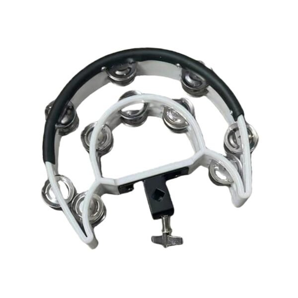 Enakshi Double Row Tambourine Mountable Cymbal Hi Hat Tambourine for KTV Kids Adults white - Image 4