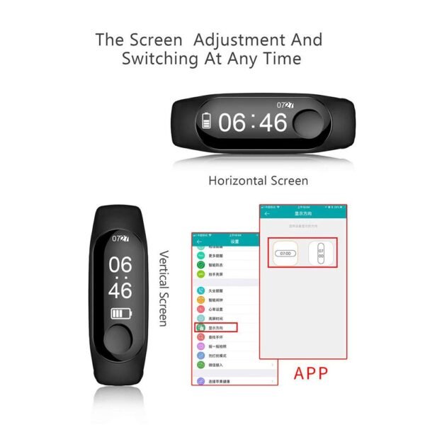 Exxelo (Special 10 Year Warranty) M3 Band Heart Rate Monitor OLED Display Bluetooth 4.0 Waterproof Sports Health Activity Fitness Tracker Silicone Smart Bracelet - Image 4