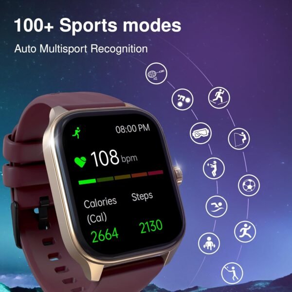 Fastrack New Astor Fs1 Pro Smartwatch|Large Super Amoled Display(1.97") Aod|Nextgen Chipset Lag Free&Fast Experience|Functional Crown|Singlesync Bt Calling|100+ Sports Modes&Watchfaces|Ip68,Black - Image 4