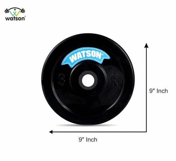 WATSON gym rubber plates,12kg (3x4) Rubber Dumbbell Plate, 25mm for Home, Professional Exercise, Gym Weight Plates, home gym equipments for men - Image 2