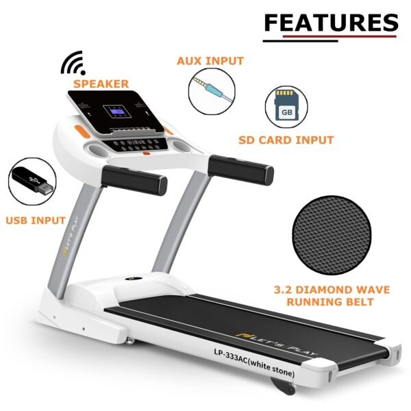 LET'S PLAY® Automatic Treadmill for Home Use 3HP AC Motor [5 Years Warranty on Motor] Foldable Running Machine for Home, Low Noise and Auto Incline, Semi Commercial Treadmill - Image 4