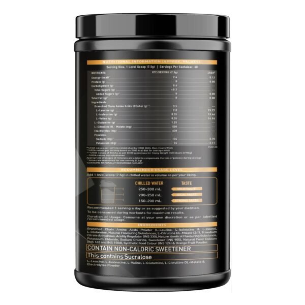 MuscleBlaze Bcaa Gold 8:1:1 Powder(Raspberry Lemonade, 450G, 60 Servings) | With Higher Leucine, Electrolytes & Glutamine - Image 4