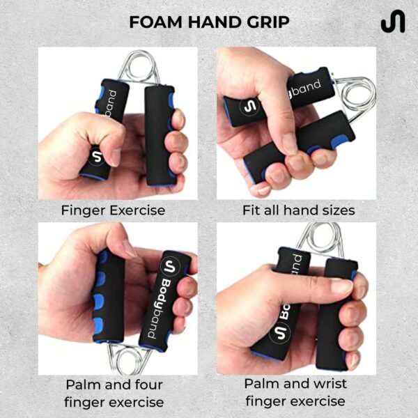 Bodyband Hand Grip Strengthener with Foam Handle, Hand Gripper for Men & Women for Gym Workout Hand Exercise Equipment to Use in Home for Forearm Exercise, Finger Exercise Power Gripper Blue-Black - Image 5