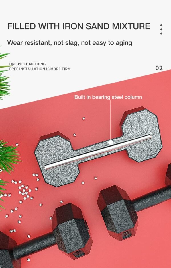 POWER FITNESS PVC HAX Dumbbell Imported Vinyl Coated Cement Integrated Dumbbells Grippy Weights All-Purpose Color Coded Dumbbell for Strength Training (Pair) (2 KG 1X2=2 KG) - Image 5