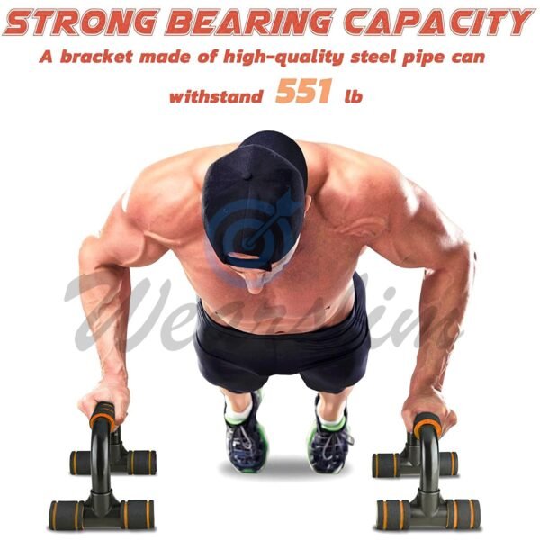 Wearslim® Professional Abdominal Wheel With Push Up Bar | Ab Roller With Workout Push-up Stands for Exercise Fitness Gym for Men & Women (Ab Roller Push Up Bar Combo) - Image 2