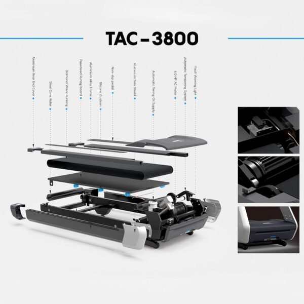 PowerMax Fitness TAC-3800 4HP (6HP Peak) Motorized Treadmill with Free Installation Assistance, Commercial & Automatic Incline - Image 6