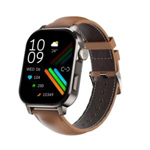 Cultsport Ace X Luxe 1.96″ AMOLED Smartwatch, Live Cricket Score, Premium Metallic Build Smartwatch, Always On Display, Bluetooth Calling, Functional Crown(Luxe Brown Leather)