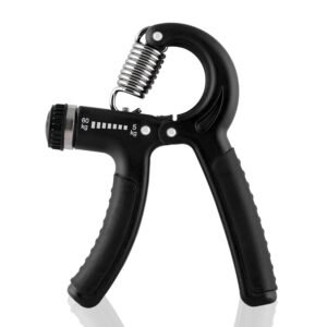 Konex Adjustable Hand Gripper Strengthener for Men & Women | Hand Exercise Equipment for Home and Gym Workouts (Without Counter, Black)