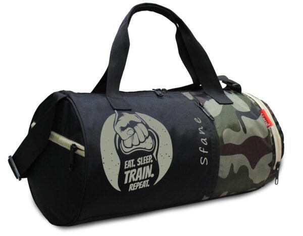 Sfane Polyester Army Black Gym Bag/Duffle Bag/Sports Bag/Shoulder Bag/Sports Bags/Gym Bags for Men & Women with Shoe Compartment. - Image 2