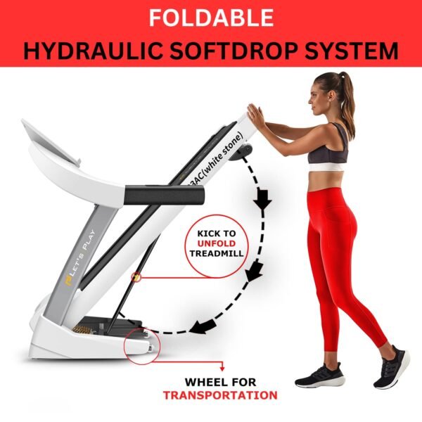 LET'S PLAY® Automatic Treadmill for Home Use 3HP AC Motor [5 Years Warranty on Motor] Foldable Running Machine for Home, Low Noise and Auto Incline, Semi Commercial Treadmill - Image 2