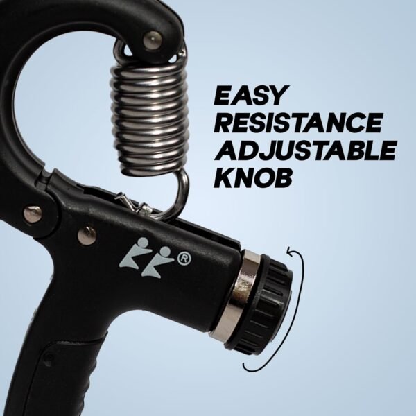 Konex Adjustable Hand Gripper Strengthener for Men & Women | Hand Exercise Equipment for Home and Gym Workouts (Without Counter, Black) - Image 4