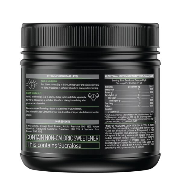 MuscleBlaze L- Glutamine powder, Post Workout Recovery , 5 g Glutamine (Fruit Punch, Pack of 250 g, 41 Servings) - Image 7