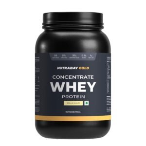 Nutrabay Gold 100% Whey Protein Concentrate with Digestive Enzymes & Vitamin Minerals, 25g Protein | Protein Powder for Muscle Support & Recovery – Malai Kulfi, 1 kg